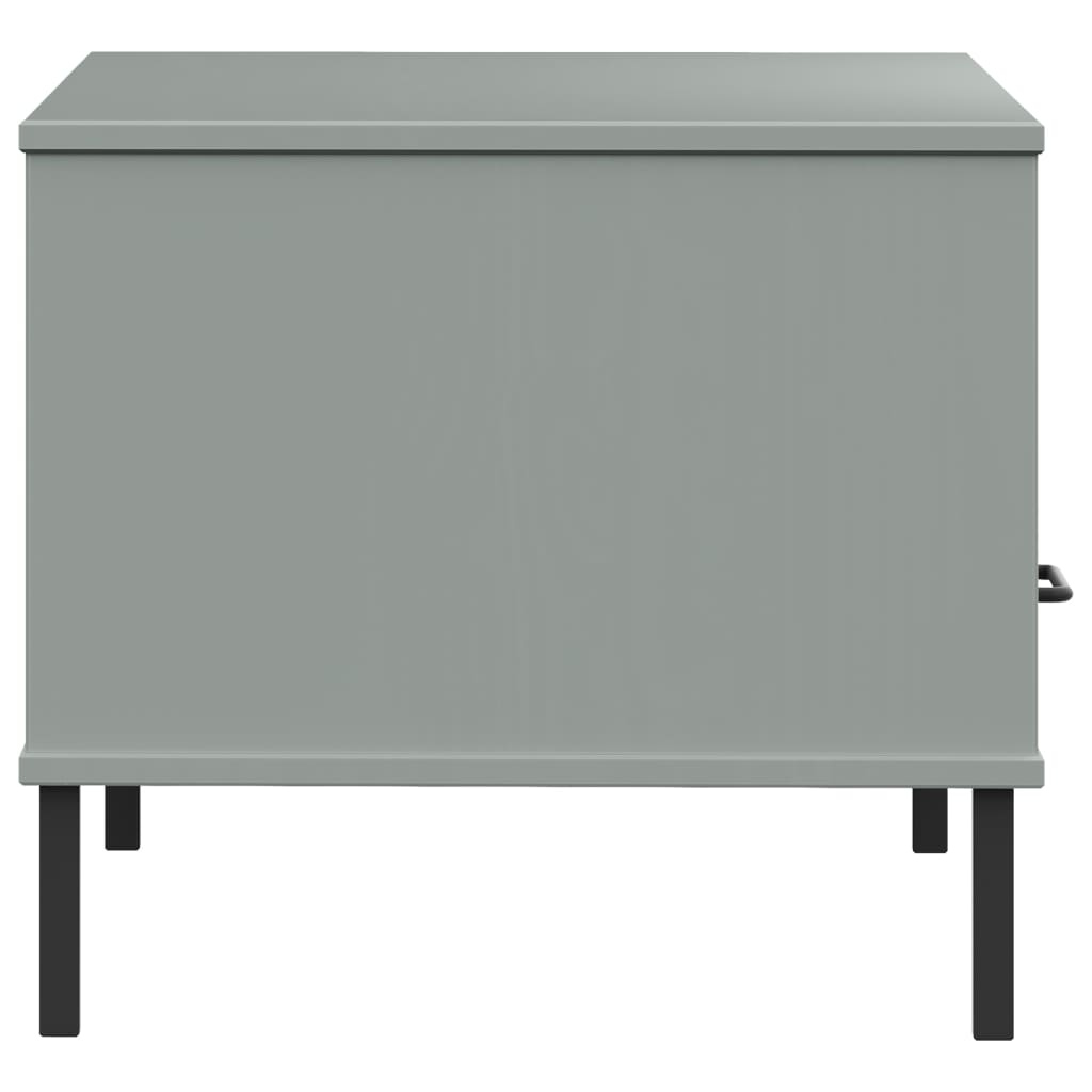vidaXL Coffee Table with Metal Legs Grey 85x50x45 cm Solid Wood "OSLO