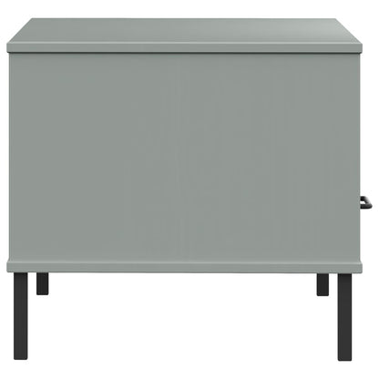 vidaXL Coffee Table with Metal Legs Grey 85x50x45 cm Solid Wood "OSLO