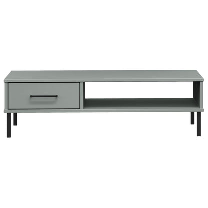 vidaXL Coffee Table with Metal Legs Grey Solid Wood Pine "OSLO