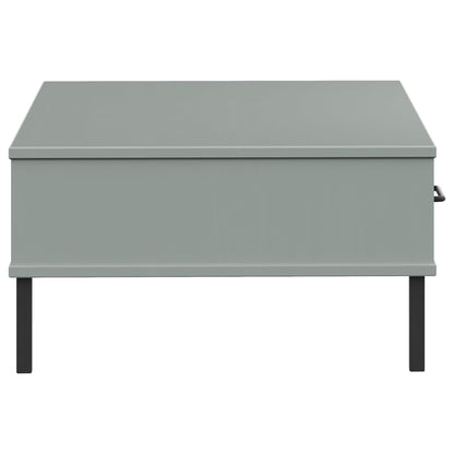 vidaXL Coffee Table with Metal Legs Grey Solid Wood Pine "OSLO