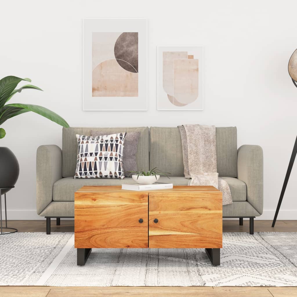 vidaXL Coffee Table 80x50x40 cm Solid Wood Acacia&Engineered Wood