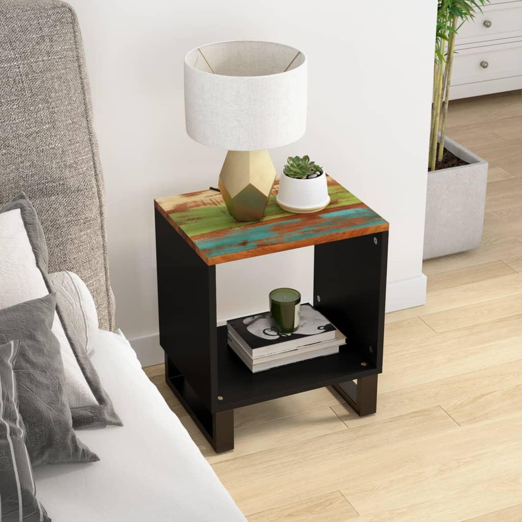 vidaXL Coffee Table 40x31x46 cm Solid Wood Reclaimed&Engineered Wood