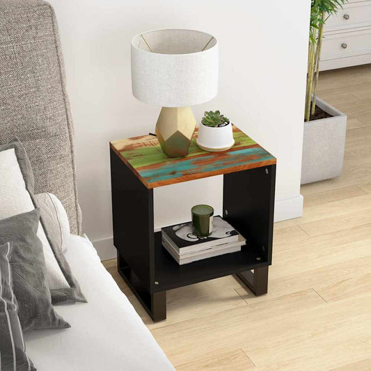 vidaXL Coffee Table 40x31x46 cm Solid Wood Reclaimed&Engineered Wood