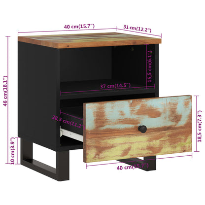 vidaXL Bedside Cabinets 2 pcs Solid Wood Reclaimed&Engineered Wood