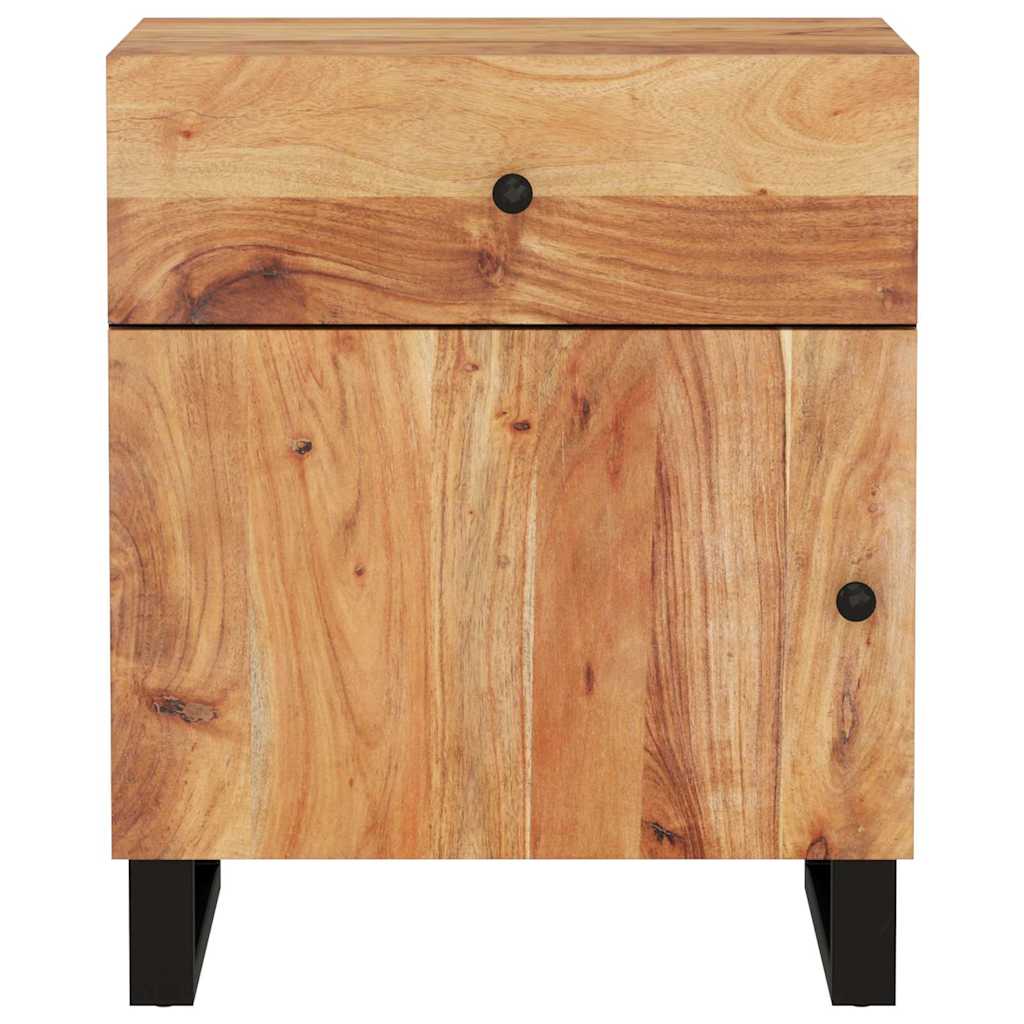 vidaXL Bedside Cabinet 50x33x60 cm Solid Wood Acacia&Engineered Wood