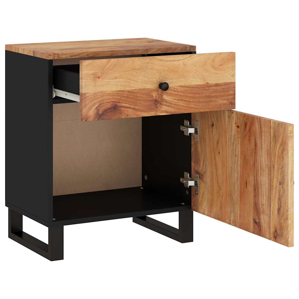 vidaXL Bedside Cabinet 50x33x60 cm Solid Wood Acacia&Engineered Wood