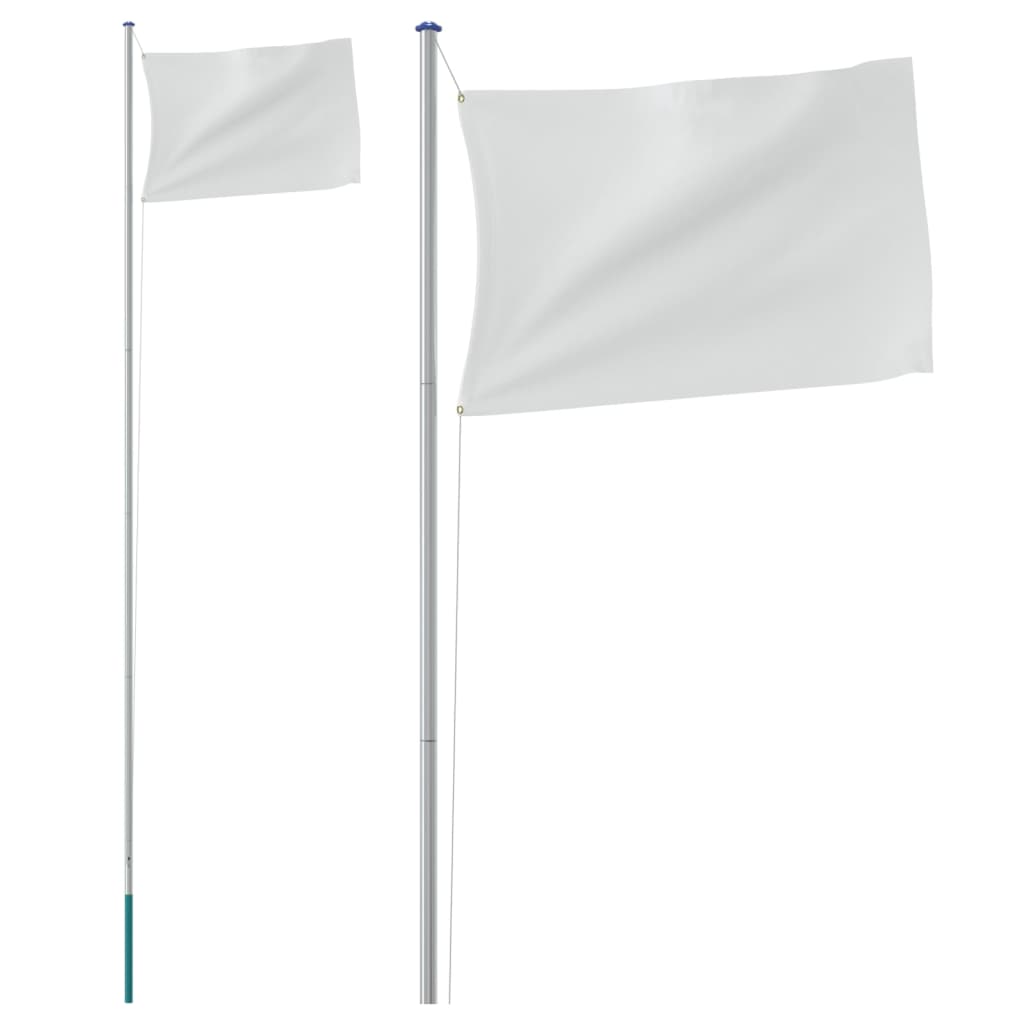 vidaXL Sectional Flagpole Silver 6.23 m Aluminium