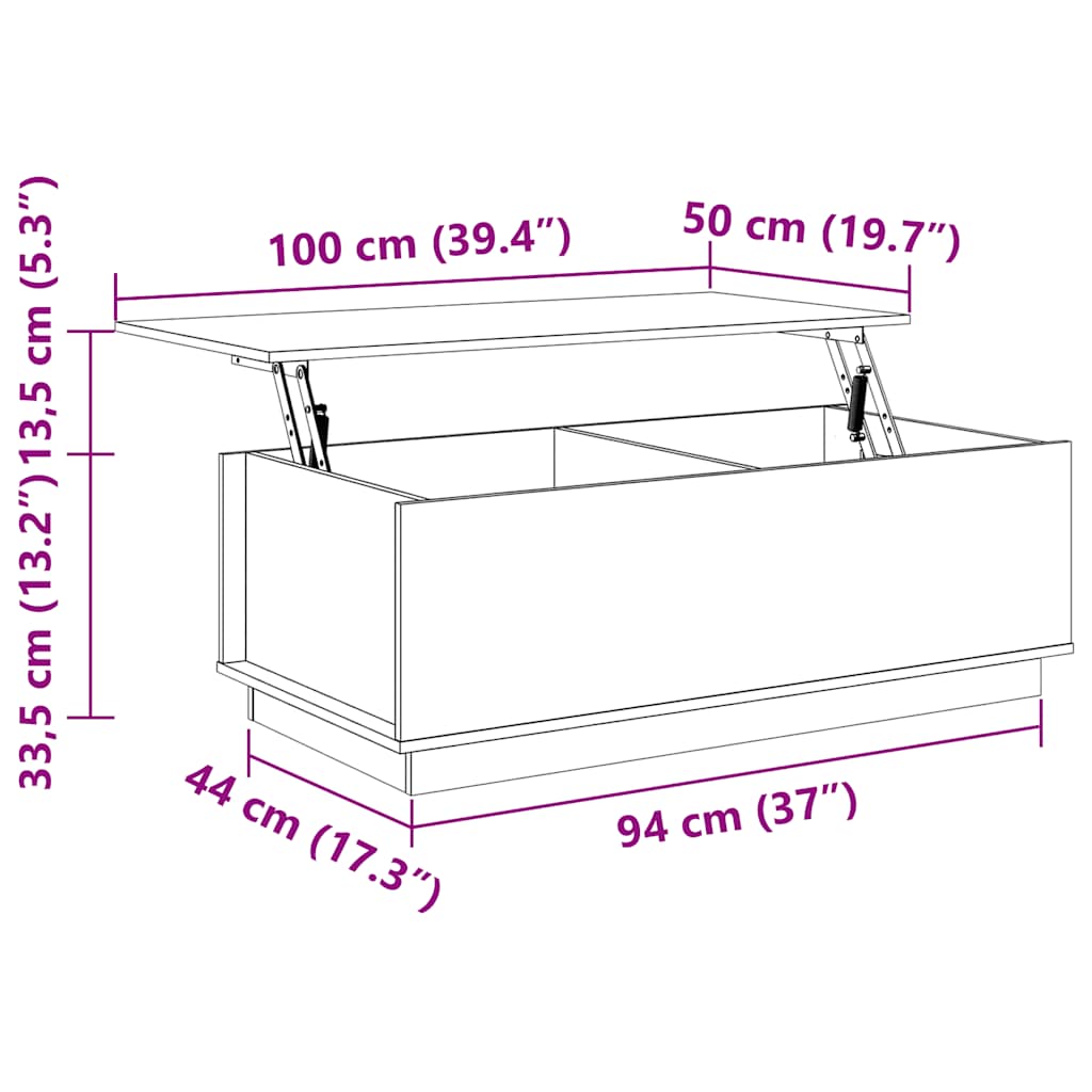 vidaXL Coffee Table 100x50x35 cm Solid Wood Pine