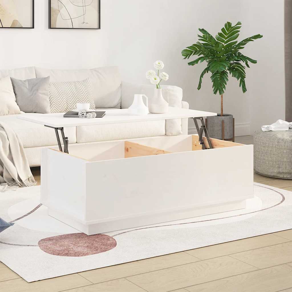 vidaXL Coffee Table White 100x50x35 cm Solid Wood Pine