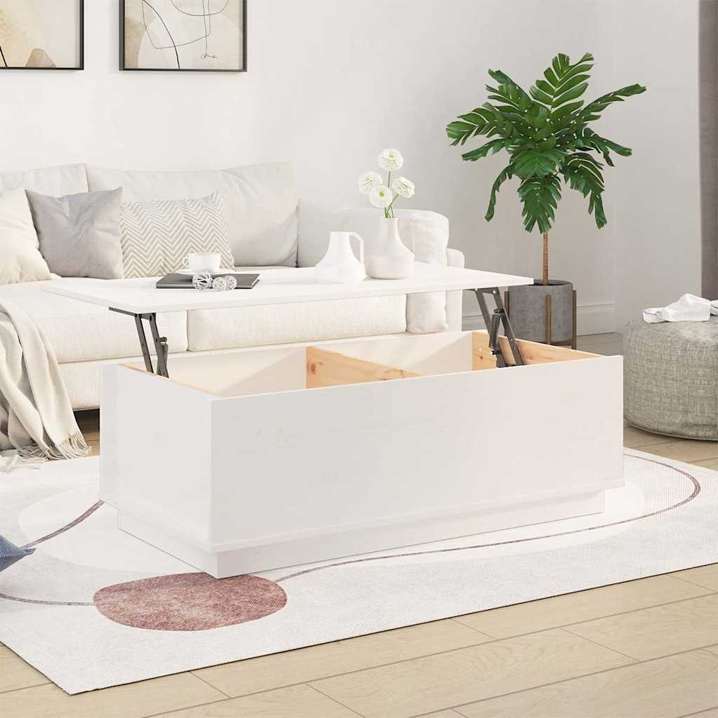 vidaXL Coffee Table White 100x50x35 cm Solid Wood Pine