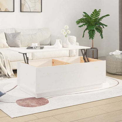 vidaXL Coffee Table White 100x50x35 cm Solid Wood Pine