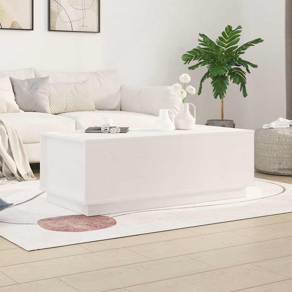 vidaXL Coffee Table White 100x50x35 cm Solid Wood Pine