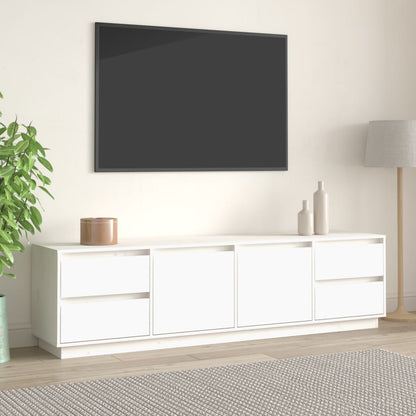 vidaXL TV Cabinet White 176x37x47.5 cm Solid Wood Pine