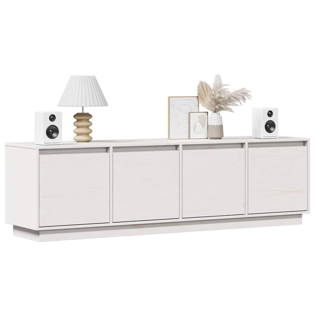 814395 vidaXL TV Cabinet White 156x37x45 cm Solid Wood Pine