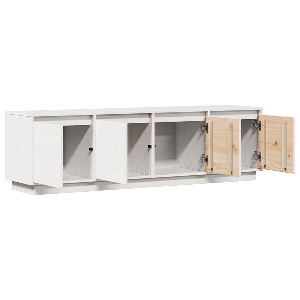 814395 vidaXL TV Cabinet White 156x37x45 cm Solid Wood Pine