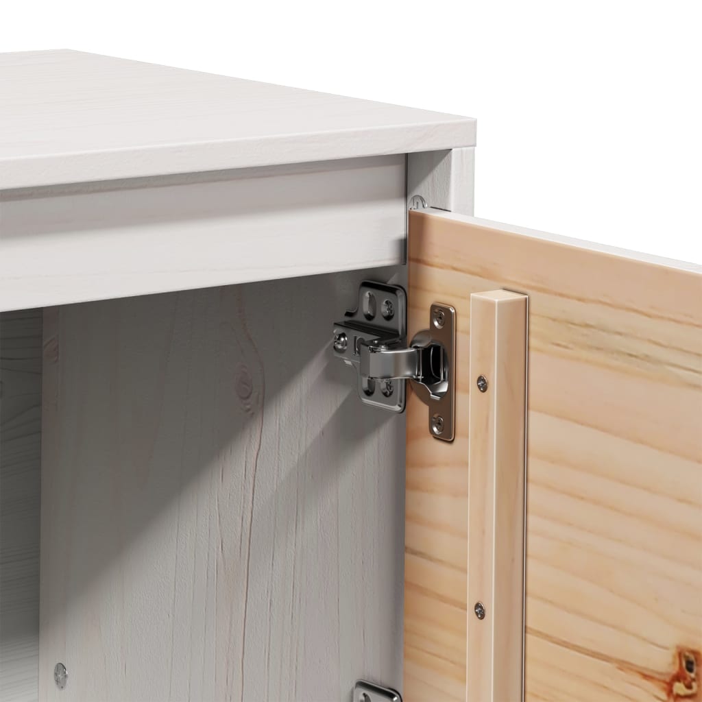 vidaXL TV Cabinet White 156x37x45 cm Solid Wood Pine