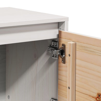vidaXL TV Cabinet White 156x37x45 cm Solid Wood Pine