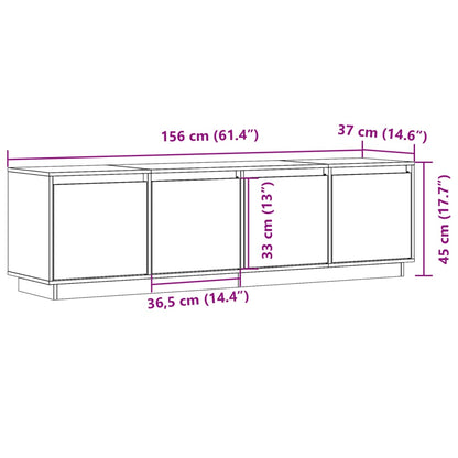 vidaXL TV Cabinet White 156x37x45 cm Solid Wood Pine