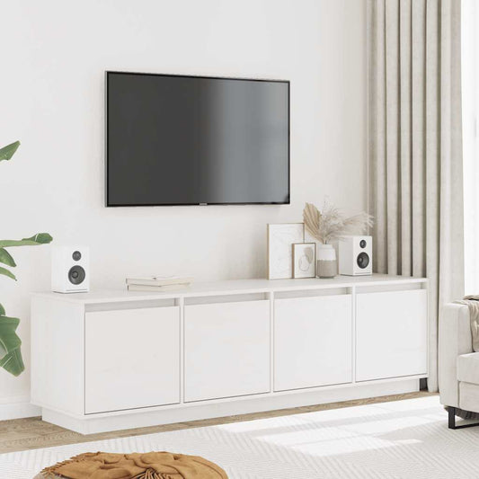 814395 vidaXL TV Cabinet White 156x37x45 cm Solid Wood Pine