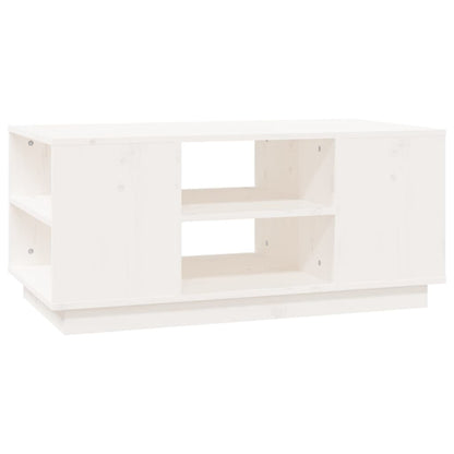 vidaXL Coffee Table White 90x49x40.5 cm Solid Wood Pine