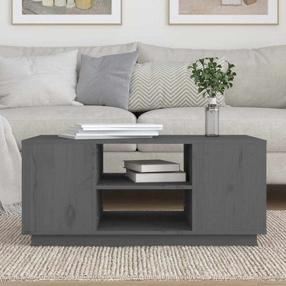 vidaXL Coffee Table Grey 90x49x40,5 cm Solid Wood Pine