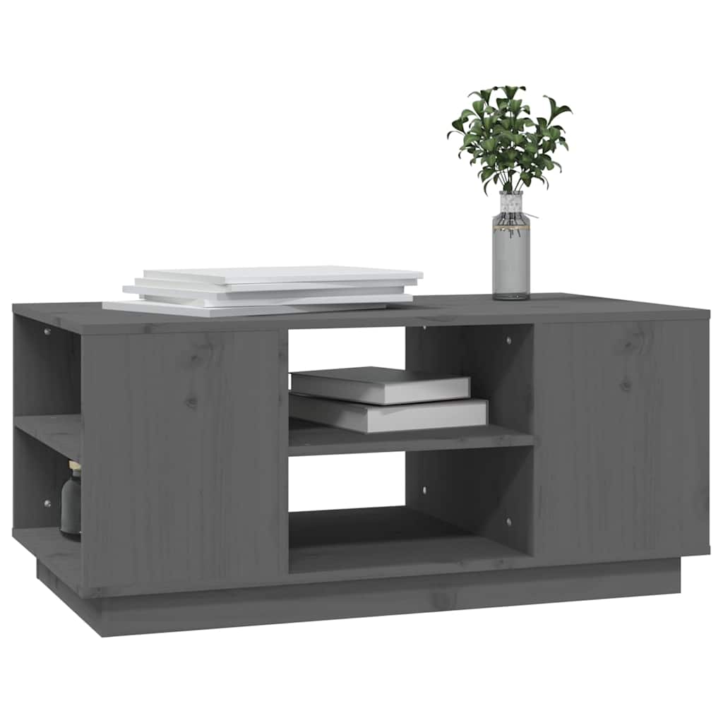 vidaXL Coffee Table Grey 90x49x40,5 cm Solid Wood Pine