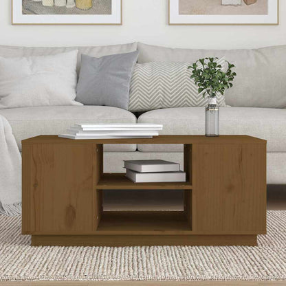 vidaXL Coffee Table Honey Brown 90x49x40,5 cm Solid Wood Pine