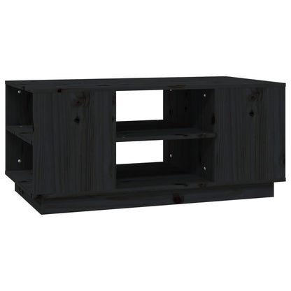 vidaXL Coffee Table Black 90x49x40.5 cm Solid Wood Pine