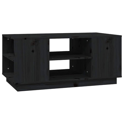 vidaXL Coffee Table Black 90x49x40,5 cm Solid Wood Pine