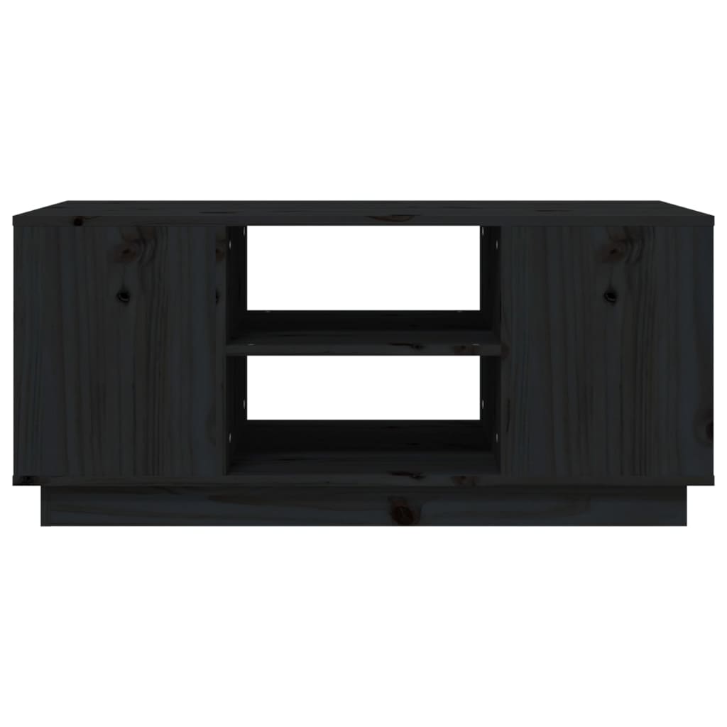 vidaXL Coffee Table Black 90x49x40.5 cm Solid Wood Pine