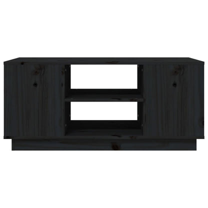 vidaXL Coffee Table Black 90x49x40.5 cm Solid Wood Pine
