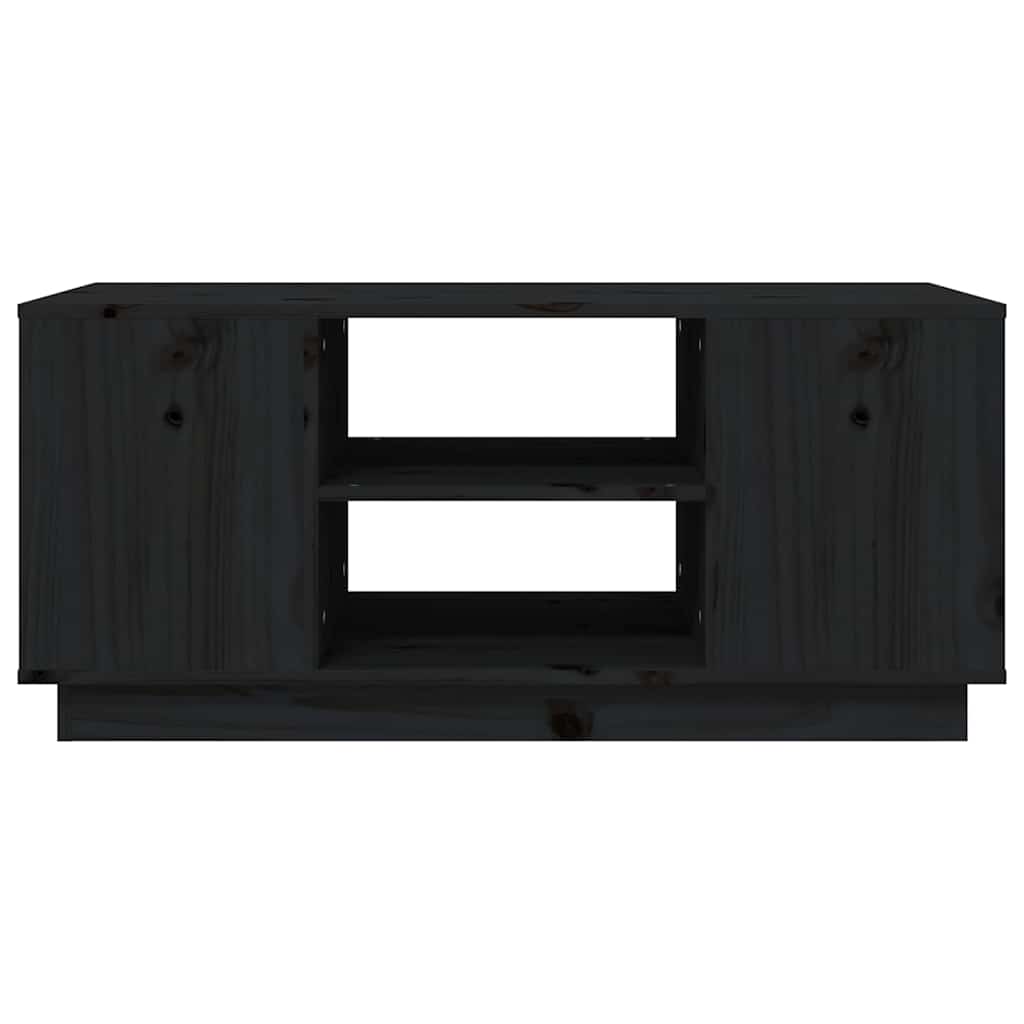 vidaXL Coffee Table Black 90x49x40,5 cm Solid Wood Pine