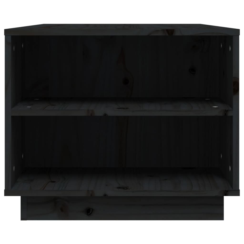 vidaXL Coffee Table Black 90x49x40.5 cm Solid Wood Pine