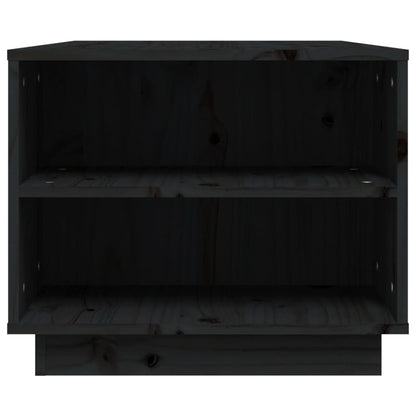 vidaXL Coffee Table Black 90x49x40.5 cm Solid Wood Pine