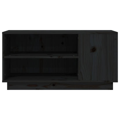 vidaXL TV Cabinet Black 80x35x40.5 cm Solid Wood Pine