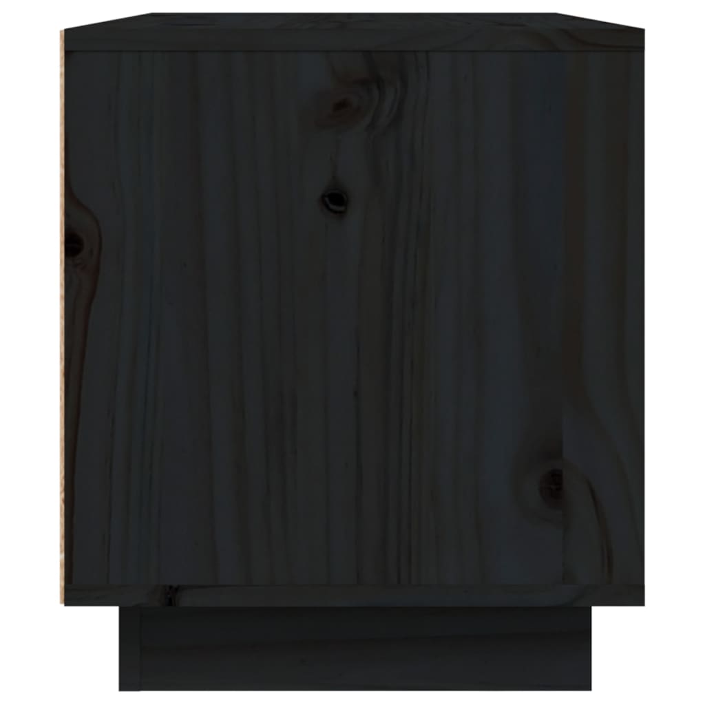 vidaXL TV Cabinet Black 80x35x40.5 cm Solid Wood Pine