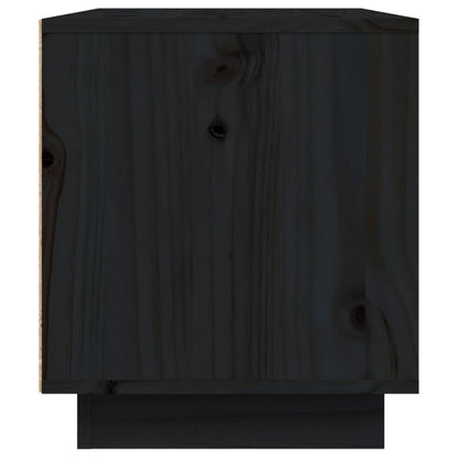 vidaXL TV Cabinet Black 80x35x40.5 cm Solid Wood Pine