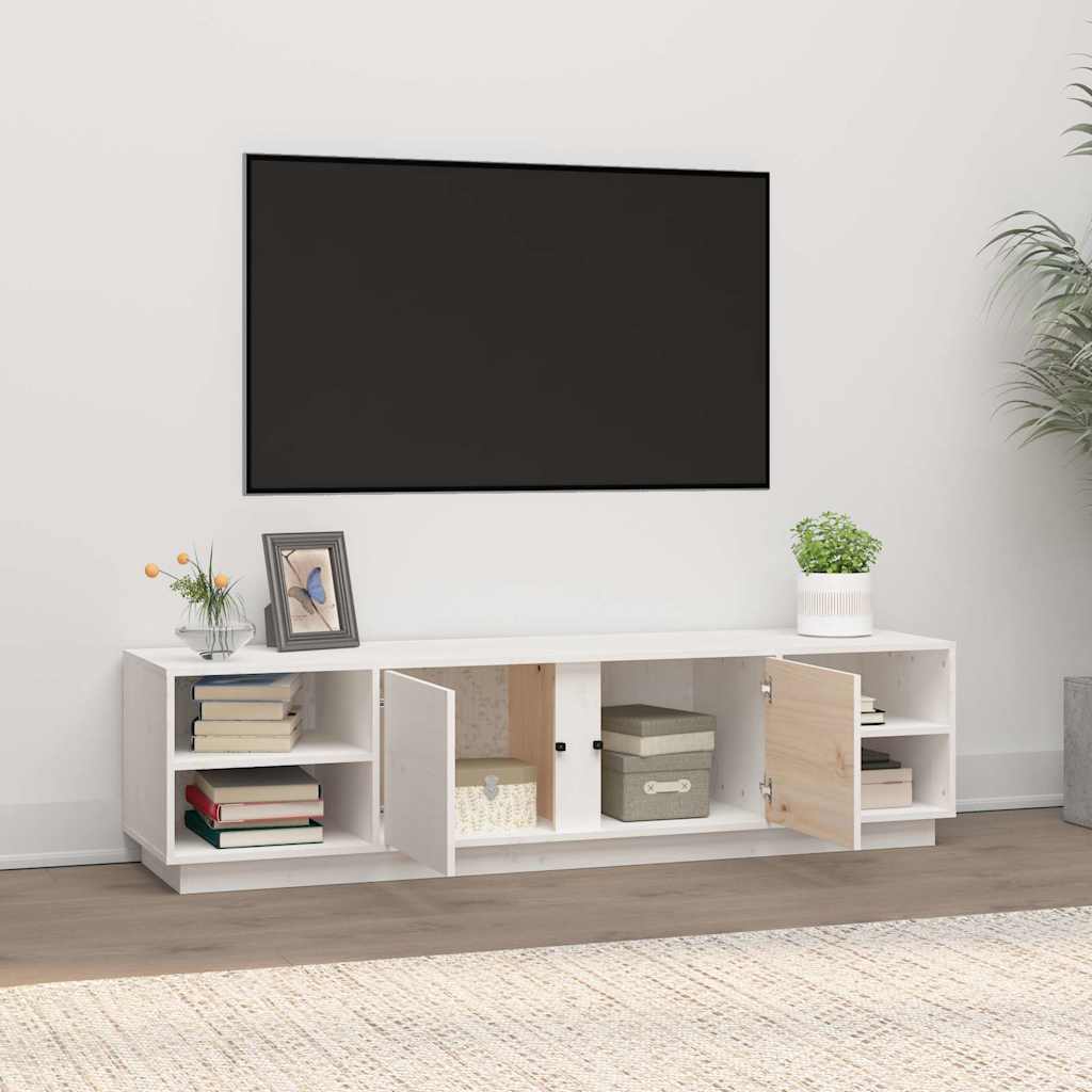 vidaXL TV Cabinet White 156x40x40 cm Solid Wood Pine