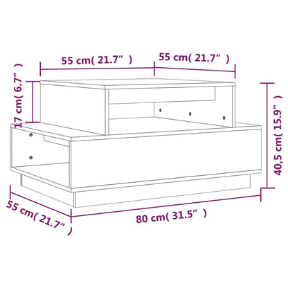 vidaXL Coffee Table 80x55x40.5 cm Solid Wood Pine