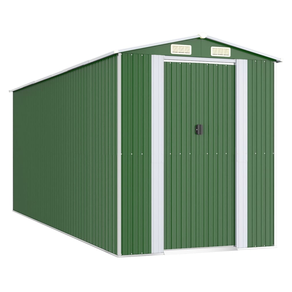 vidaXL Garden Shed Green 192x523x223 cm Galvanised Steel