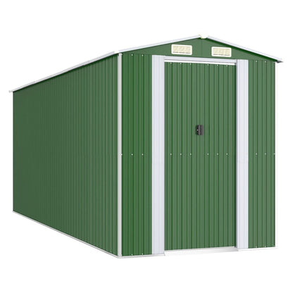 vidaXL Garden Shed Green 192x523x223 cm Galvanised Steel