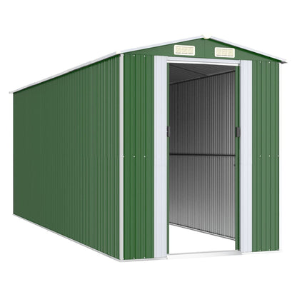 vidaXL Garden Shed Green 192x523x223 cm Galvanised Steel