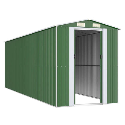 vidaXL Garden Shed Green 192x606x223 cm Galvanised Steel