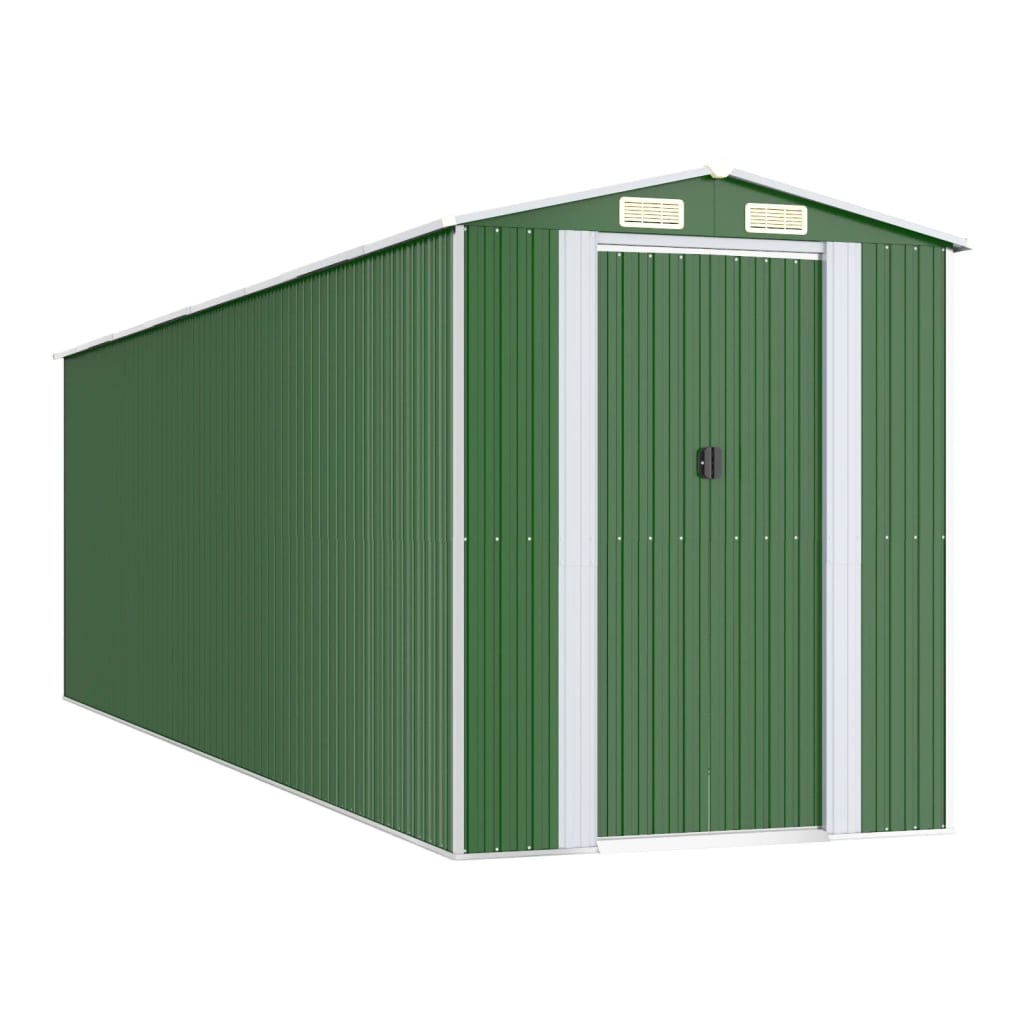 vidaXL Garden Shed Green 192x689x223 cm Galvanised Steel