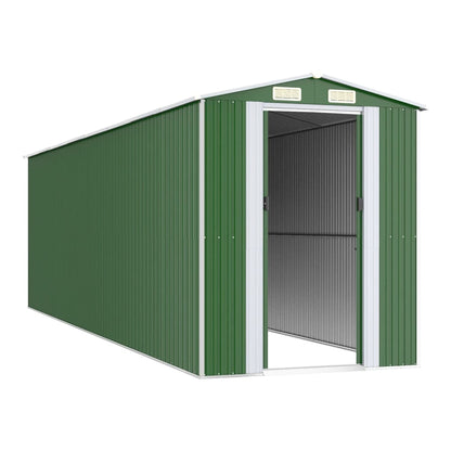 vidaXL Garden Shed Green 192x689x223 cm Galvanised Steel