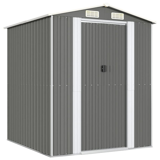 vidaXL Garden Shed Light Grey 192x191x223 cm Galvanised Steel