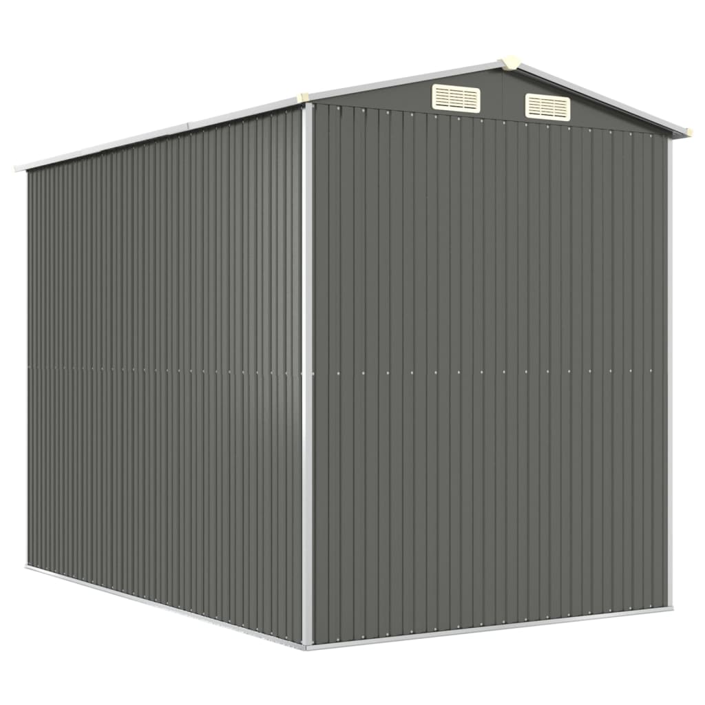 vidaXL Garden Shed Light Grey 192x274x223 cm Galvanised Steel