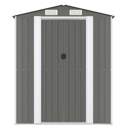 vidaXL Garden Shed Light Grey 192x440x223 cm Galvanised Steel