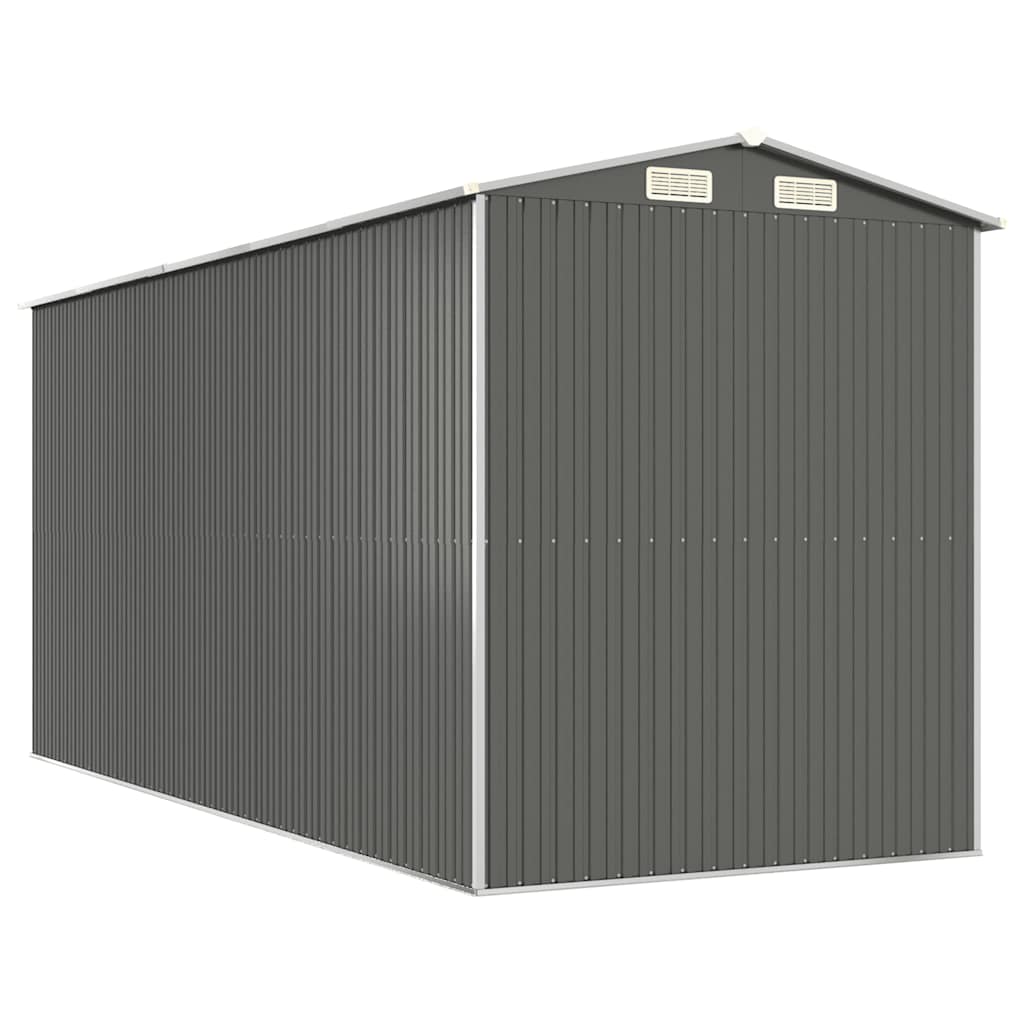 vidaXL Garden Shed Light Grey 192x440x223 cm Galvanised Steel