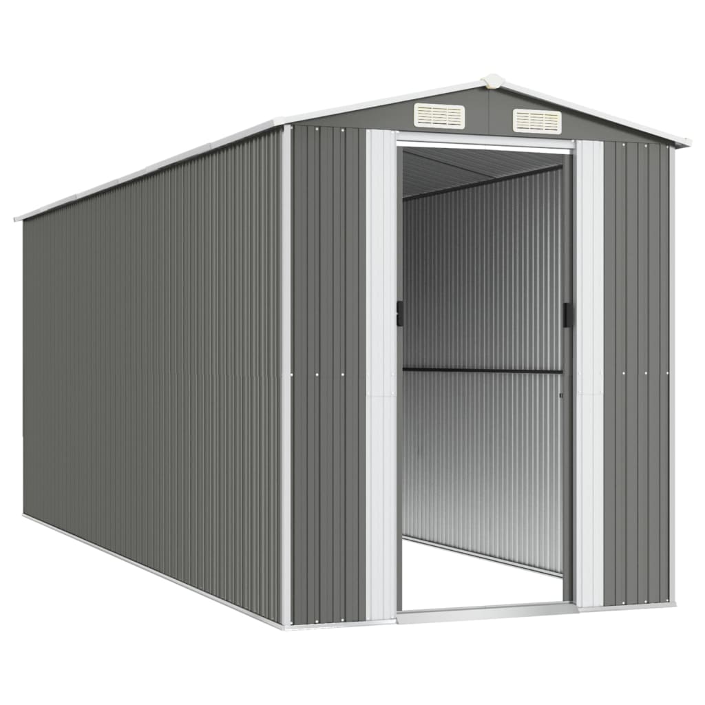 vidaXL Garden Shed Light Grey 192x523x223 cm Galvanised Steel